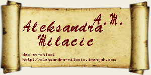 Aleksandra Milačić vizit kartica